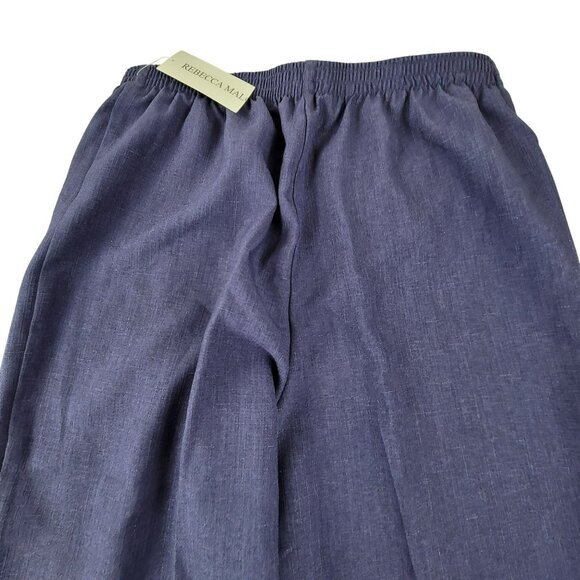 Rebecca Malone Womens Elastic Waist Wide Leg Pants Crop Size M NWT JH1801 - Picture 5 of 7